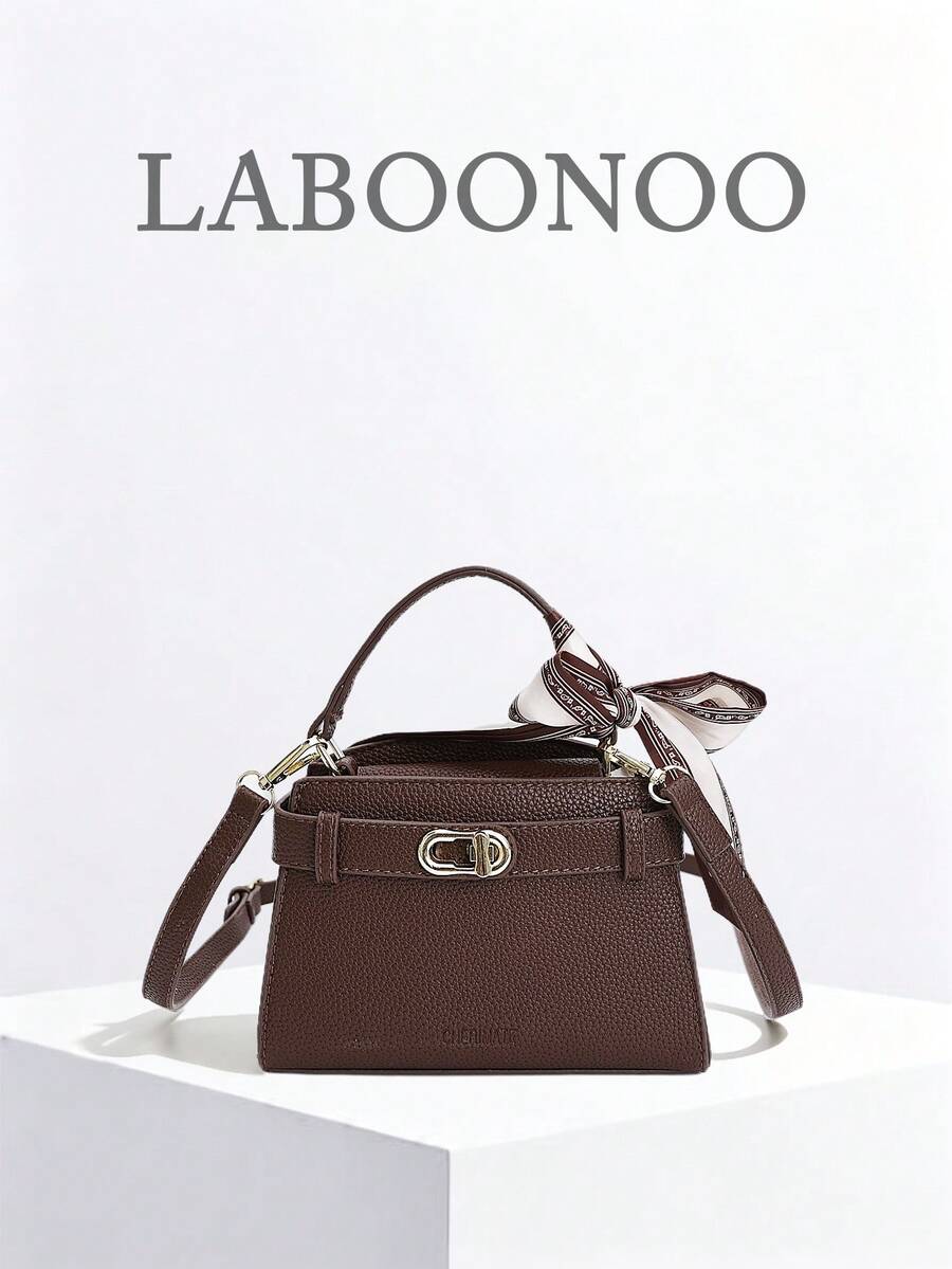 Fashionable Casual Versatile Portable Shoulder/Crossbody/Top Handle Contrast Color Small Square Bag For Women - Coffee - View 1