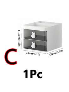 1pc White Cosmetic Storage Box With Drawer Dividers, Multi-Functional Desktop Organizer, Stationery Storage Box, Pen Holder, Cosmetic Display Rack, Skincare Storage Box, Suitable For Office, Bathroom, Study, Vanity, Desktop Organizer - Multicolor - View 13