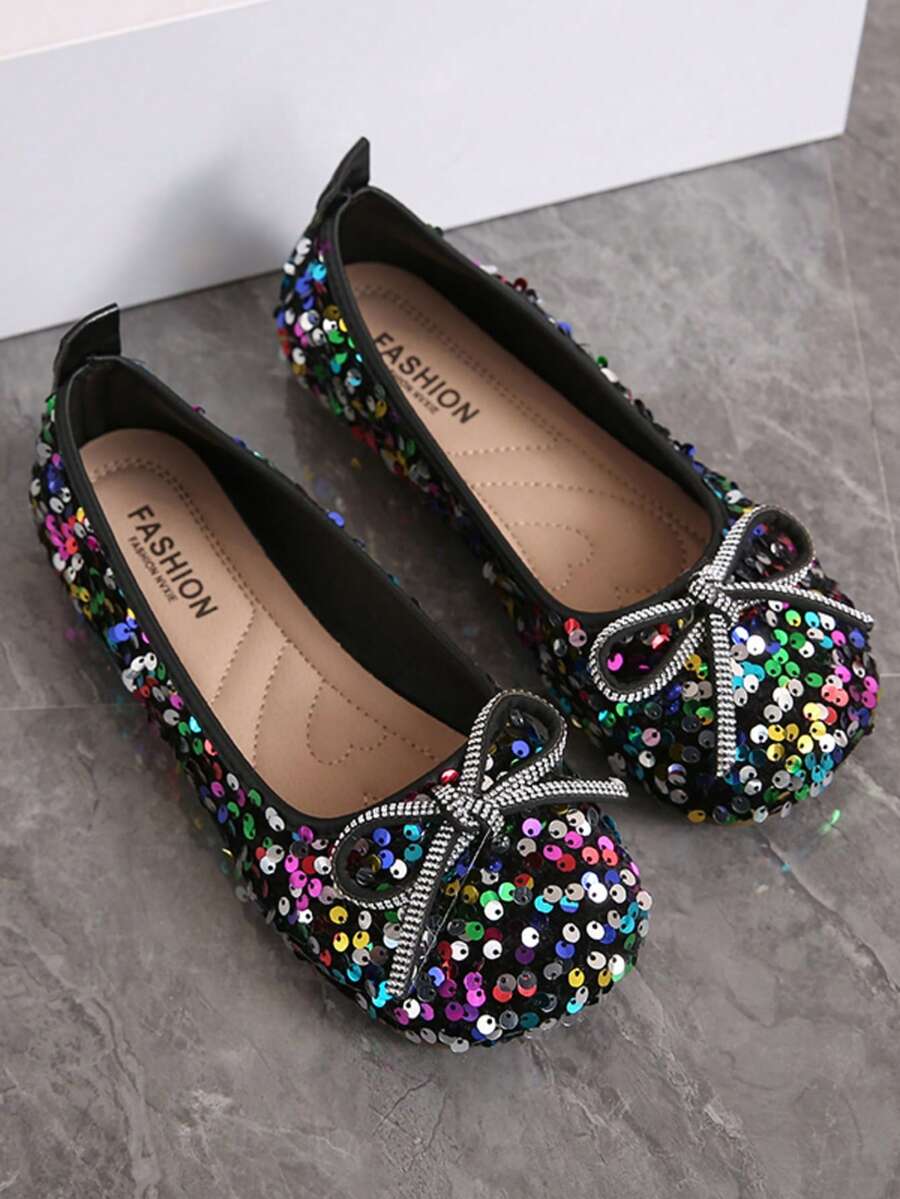 2026 Spring/Autumn New Ballet Shoes | Bow Decor Soft Sole Non-Slip Low Vamp Slip-On Shoes Daily Commute Work Shoes Fashionable Plus Size Fat Feet Friendly No Squeezing - Color - View 1