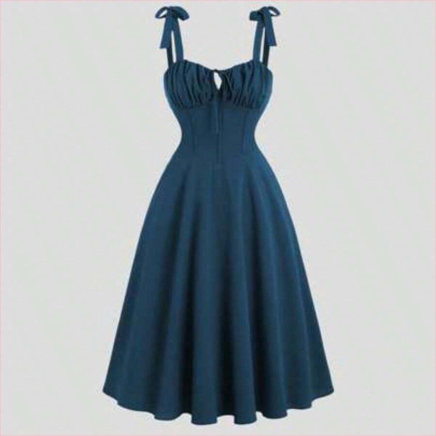 Women Midi Dresses - Blue-green Water - View 1