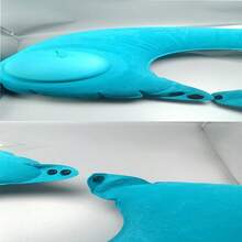 1pc Outdoor Camping Inflatable Pillow, Portable Travel Neck Pillow, Press To Inflate, Suitable For Travel, Easy To Store And Carry, Can Be Folded Into Airplane Pillow - Peacock Blue - View 3
