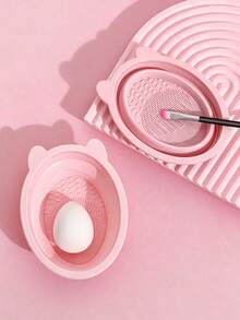 1 pieza Juego de herramientas de limpieza de brochas de maquillaje rosa, juego de herramientas de limpieza de brochas de maquillaje retráctil y reutilizable, adecuado para brochas, esponjas de polvo, esponjas, juego de accesorios de maquillaje, regalo - Multicolor - Ver 7