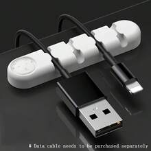 1pc ~2pcs Desktop Fixed Cable Organizer Silicone Wire Management Storage Cable Holder Self-Adhesive Cable Winder Data Cable Tangle Organizer - Multicolor - View 9