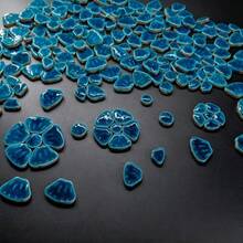 150g/Pack Flower Beads DIY Mosaic Fused Glass Decoration Material, Suitable For DIY Projects, Living Room, Kitchen, Bathroom, Home Decor, Art & Craft DIY - Flower Loose Material - View 3