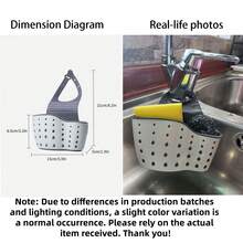 1pc Adjustable Clip-On Sink Sponge Holder, Kitchen Hanging Drain Basket, Kitchen Utensil Organizer - Multicolor - View 19