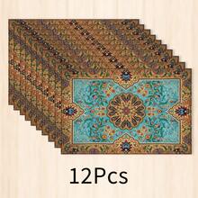 1 pieza Mantel individual de lino, mantel de desayuno, mantel de café, posavasos, mantel para cuencos y platos, accesorio de cocina, fácil de limpiar, adecuado para el hogar, restaurante, decoración de restaurante, regalo de vacaciones, regalo para amigos, juego de varias piezas - Multicolor - Ver 19