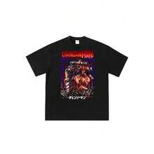 Local Warehouse Items Women's ClothesChainsaws-Man-Denji-Fighting-A-Devil 2026 Japanese Anime Men's T-Shirts Funny Cute Cartoon Women T-Shirt Short-Sleeved T-Shirts Graphic Tees Kawaii Printed T-Shirts Graphic T-Shirts Crew Neck 100% Cottonmotif Women Clothes - màu đen - Xem 1