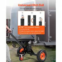 Heavy-Duty Trailer Dolly, 1500lbs Tongue Weight Capacity, 2 In 1 Trailer Mover With 2 In Ball, 16 In Pneumatic Tires And Universal Wheel, Portable Tow Dolly For Moving Car RV Trailer - Default - View 6