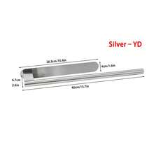 1pc Stainless Steel Towel Rack, Wall-Mounted Towel Holder, Self-Adhesive Painless Installation, Bathroom & Kitchen Storage Rack, Matte Black Silver - Multicolor - View 17
