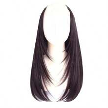 1pc Women's Long Hair Extension Piece, Invisible Seamless U-Shape Synthetic Hair Volumizing Fluffy High-Layered Hair Patch, Straight With Inward Curl And Slight Wave, HA2827,Claw Clips - Multicolor - View 9