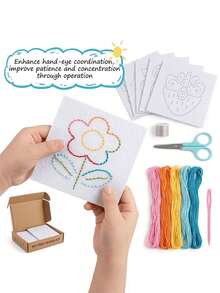 Beginner Sewing Kit, Entry-Level Kit - Multiple Style Combinations, Includes Plastic Needles, Thread, DIY Sewing Board, Sewing Kit, Felt Crafts, Felt Kit, Helps Develop Fine Motor Skills, Back To School Gift - Embroidery Materials - View 2
