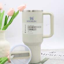 Stanley Quencher ProTour FlipStraw Tumbler 40oz Pale Yellow Leakproof Lid Built-In Straw Handle Fits Car Cupholder Double Wall Vacuum Insulated Stainless Steel Travel Cup - Màu vàng - Xem 4