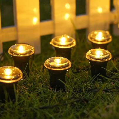 10/20 piezas Luces solares decorativas para jardín, 8 modos de luces de marcador de camino coloridas, luces de estaca de suelo IP44, adecuadas para decoración exterior de verano y Navidad
