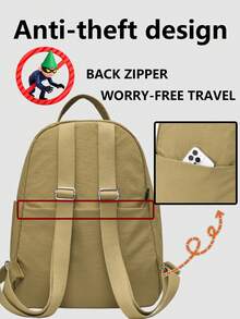 Anti-Theft Nylon Rucksack Women's Backpack Multi-Pocket Commuter Bag Large Capacity Minimalist School Bag Lightweight Travel Bag Multifunctional Work - Multicolor - View 5