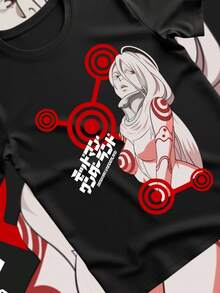 Camiseta de Deadman Wonderland Anime, sudadera corta de algodón de verano de Wo's y Wo's cómoda, camiseta deportiva suelta. JPG - Negro - Ver 2
