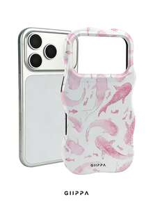 GIIPPA 1个粉色鲸鲨图案手机壳，适用于 17 Pro Max，也适用于 16 Pro Max、15 Pro Max、14 Pro Max，韩版时尚趣味手机壳，兼容11/12/13/14/15/16 Pro Max Plus，优雅设计男女皆宜，是圣诞节、情人节、复活节、婚礼季和生日送给女友的理想礼物。 - 粉色 - 查看 2