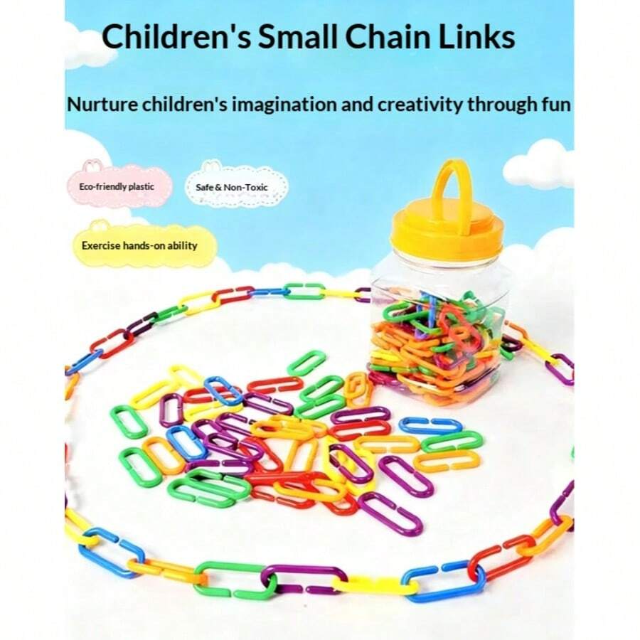 100/200 piezas Anillos de plástico en forma de C - Juego de actividad de conteo y conexión, juguetes sensoriales, desarrollar habilidades motoras finas, reconocimiento de colores y clasificación, regalo de Navidad (color aleatorio), bloques de construcción, habilidades motoras finas - multicolor - Ver 1
