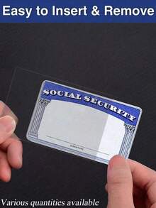 100/50 piezas Nuevo Portador de tarjeta transparente, Protector de tarjeta de identificación, Protector de tarjeta bancaria, ¡Puede proteger su nueva tarjeta de médico, tarjeta de crédito, tarjeta de presentación y tarjeta de social! (Tarjetas no incluidas) De vuelta a la escuela - A - Ver 1