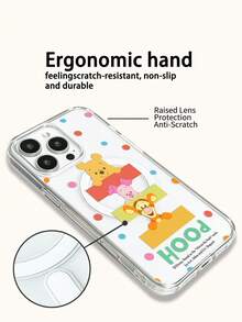 Miniso Disney聯名小熊維尼系列手機殼，輕巧防滑防摔，適合夏季卡通動漫風，適用iPhone17 17Air 17pro 17promax11 12 13 15 16pro 16promax 14Plus 15Plus 16Plus 15pro 16promaxXR，附盒裝，適合送給親友的節日禮物 - 無色 - 查看 5