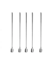 1pc/2pcs/5pcs Premium 304 Stainless Steel Silver Mixing Spoon, Extra Long Handle Ice Cream Scoop, Square Tip Spoon, Cocktail Milk Tea Honey Spoon, Bartender Stirrer - View 11
