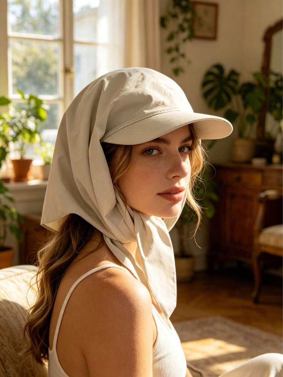 Outdoor Sun Protection Hat With Neck Guard, Integrated Baseball Cap, Camping & Cycling UV Protection Headscarf Hat - Multicolor - View 1