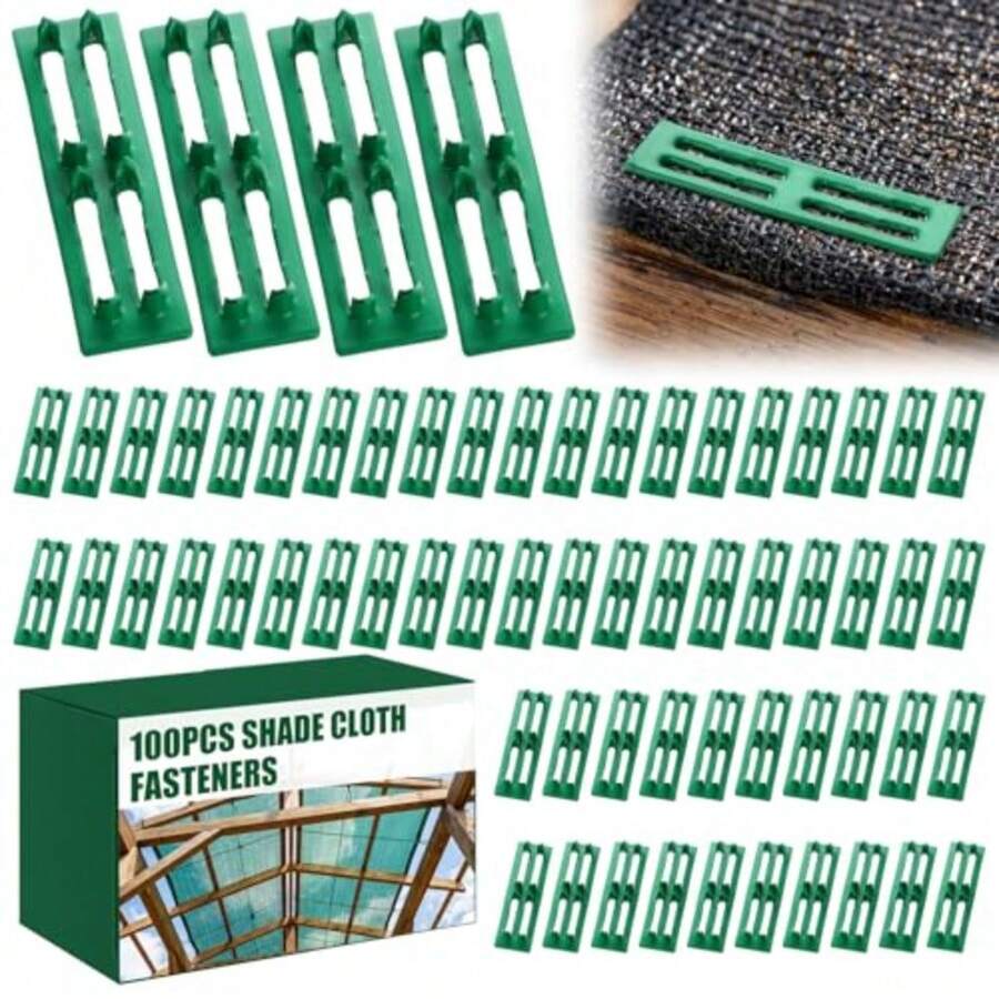 MorningRo Pcs Galvanized Shade Cloth Clips Sun Shade Fabric Timber Fasteners Strong Screen Cloth Mending Plates For Wood Net Fabric Accessories For Outdoor Patios Pergolas - Green - View 1