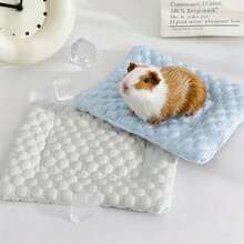 1pc Ice Silk Cooling Non-Slip Hamster Nest Mat, Cooling Pad For Small Pets Like Hamsters, Hedgehogs, Rabbits - Multicolor - View 1
