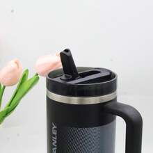 Stanley 40oz Quencher ProTour Tumbler, Flip Straw Insulated Stainless Steel Leakproof Travel Cup - 黑色 - 查看 2