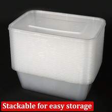 25/50/100 Plastic Food Containers Microwave Freezer Storage Boxes+LIDS - Clear Transparent - View 2