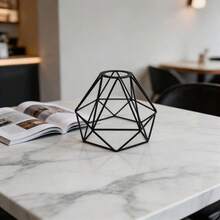1 pieza Pantalla de lámpara de arte de hierro geométrico negro, luz colgante de estilo industrial minimalista, lámpara de pared, accesorio de luz de techo, pantalla de lámpara de metal hueco creativo, crea tu propio estilo de iluminación (Solo pantalla de lámpara, sin otros componentes eléctricos) - estilo industrial - Ver 12