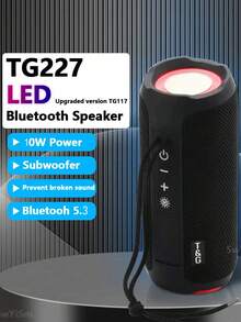 T&G 10W High Power Outdoor Portable Wireless Bluetooth Speaker With 5-Level Waterproof & Shockproof, LED Lighting Effects, Supports TWS/FM/AUX Functions - Multicolor - View 3