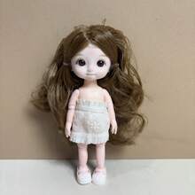 6.3英寸时尚1/8 BJD娃娃，可爱妆容，可动关节，裸素体OB11，DIY BJD娃娃，卡哇伊卡通3D逼真眼睛，漫画脸型，服装需另购，派对礼物 - 多色 - 查看 3