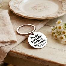 1pc Spanish Inspired Keychain, Religious Quote, Believer Gift, Perfect Gift, With Ring Clip Accessory, Suitable For Men And Women - D - View 6