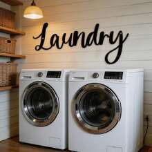 1pc Black Metal Laundry Room Wall Art, Laundry Decor Sign, Modern Laundry Room Sign Decor, Room Decor, Beautiful Room Decor, Bedroom Decor, Home Decor, House Decor, Various Holidays - One Size Fits All - View 4