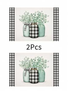 1pc Linen Placemat, Breakfast Mat, Coffee Mat, Coaster, Bowl & Plate Mat, Kitchen Accessory, Easy To Clean Placemat, Suitable For Home, Restaurant, Restaurant Decor, Holiday Gift, Gift For Friends, Multi-Piece Set - Multicolor - View 18