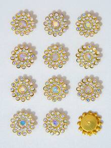 20/50/80/120pcs Set Rhinestone Beads, Fashionable White AB Color Rhinestone Decorative Beads, Suitable For Crafts Making - 14mm White AB Colored Diamond - View 12
