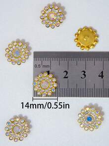 20/50/80/120pcs Set Rhinestone Beads, Fashionable White AB Color Rhinestone Decorative Beads, Suitable For Crafts Making - 14mm White AB Colored Diamond - View 3