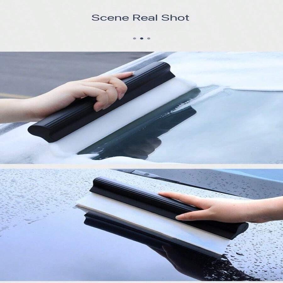 25*7.5CM Car Silicone Squeegee, T-Shaped Handle Glass Scraper, Suitable For Car, Truck, Shower, Window Cleaning, Dual Silicone Blades