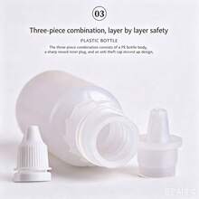 10ml 30ml 50ml 100ml Small Liquid Dropper Bottles Plastic Squeeze Bottles Easy Control Refillable Essential Oil Container Travel Home Essential - White - View 4