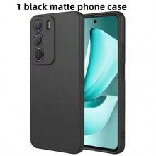 1 pieza Funda de teléfono mate negra 2026, compatible con Xiaomi 15T 5G/15T PRO 5G/Poco M8 Pro/Poco C85 4G/Note 15 Pro/Note 15/Mi 14 Pro y otras series de teléfonos, tacto suave y cómodo, antideslizante, antisuciedad, antihuellas, resistente al desgaste, resistente a los arañazos, protección a prueba de golpes, funda de teléfono de unicolor simple unisex - Negro - Ver 1