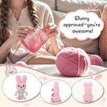 1pc Small Handmade Rabbit With Inspiring Message "I Believe You". Remind Someone In A Pleasant Way That They Are Always Stronger Than They Think. - Multicolor - View 5
