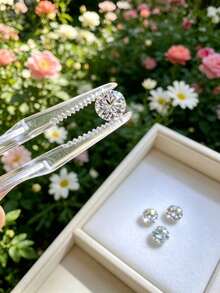 Round Cut Lab-Created Moissanite - Made In Lab With GRA Certificate, Suitable For Necklaces, Earrings, And Ring Crafting - Wedding, Valentine's Day, Mother's Day Jewelry Gift - Luxurious Lab-Created Moissanite With Premium Cut, Quality Certified, Perfect Choice For Thanksgiving - Premium - View 2