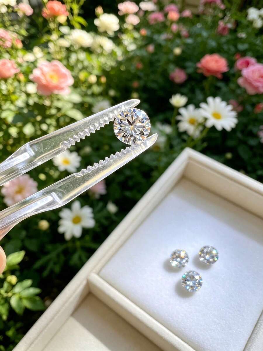 Round Cut Lab-Created Moissanite - Made In Lab With GRA Certificate, Suitable For Necklaces, Earrings, And Ring Crafting - Wedding, Valentine's Day, Mother's Day Jewelry Gift - Luxurious Lab-Created Moissanite With Premium Cut, Quality Certified, Perfect Choice For Thanksgiving