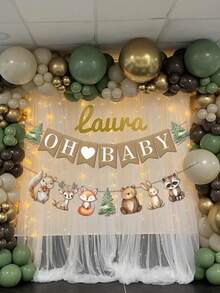 1 bộ dây treo sẵn 6ft vải bố Oh Baby cho trang trí tiệc Baby Shower chủ đề Safari, động vật rừng trung tính, tiệc tiết lộ giới tính - Nhiều màu - Xem 10