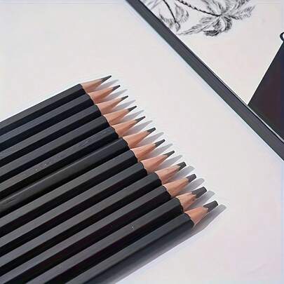 12pcs Professional Sketching Pencil Set - High Quality Durable Wood, Hexagonal Grip, Gradient Hardness (2H To 8B) - Suitable For Artists And Beginners, Birthday Gift, Christmas, Halloween, New Year Gift, And Gift For Friends! Easter Gift.