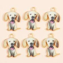 10pcs Cute Cartoon Puppy Pendant, Enamel Alloy Animal Charm For DIY Necklace, Keychain, Jewelry Accessories - Multicolor - View 5