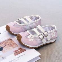 Children's Breathable Mesh White Shoes, Princess Style Toddler Slip-On Sandals - Pink - View 2
