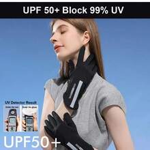 1pc Spring/Autumn/Summer Sun Protection Gloves, Unisex Thin Ice Silk UV Protection, Fingerless Touchscreen Driving Cycling Anti-Slip, Mid-Length Breathable Outdoor Flip-Cover Touchscreen Gloves, Cool Lightweight Ice-Feel Gloves - Multicolor - View 1