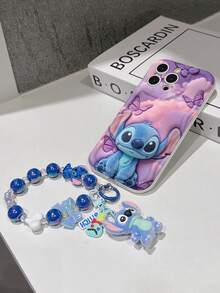 Disney Has Authorized, Phone Case - Chain Set, The Stitch Lilo & Stitch 3D Phone Case Plus A Silicone 3D Stitch Bracelet With Metallic Ring Removable Bracelet, Stitch And Angel Pattern, Compatible With Iphone17/16/15/14/13/12/11/XS/XR/X Plus Pro Max, A Stylish Cartoon Phone Case, The Perfect Gift Choice, Phone Protection, Durable Phone Cover, Great Gift For Friends And Family. - trắng - Xem 5