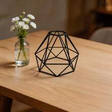 1 pieza Pantalla de lámpara de arte de hierro geométrico negro, luz colgante de estilo industrial minimalista, lámpara de pared, accesorio de luz de techo, pantalla de lámpara de metal hueco creativo, crea tu propio estilo de iluminación (Solo pantalla de lámpara, sin otros componentes eléctricos) - estilo industrial - Ver 9